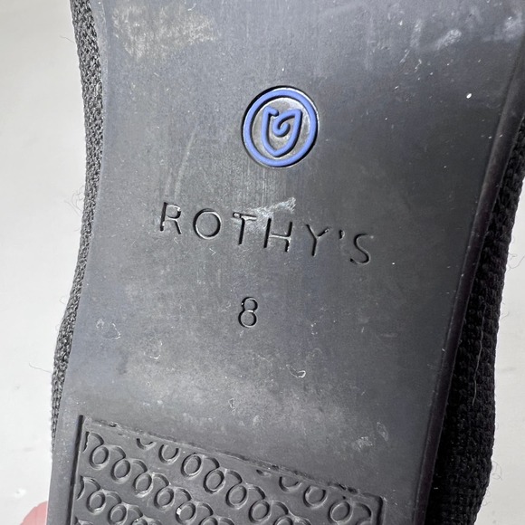 Rothys Flat Black Knit Ballet Round Toe Travel Comfort Shoe Womens Size 8 - Picture 8 of 12